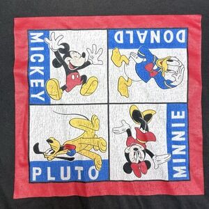 Disney Mickey Donald Pluto Minnie T Shirt Mens XL Black Graphic Character Tee